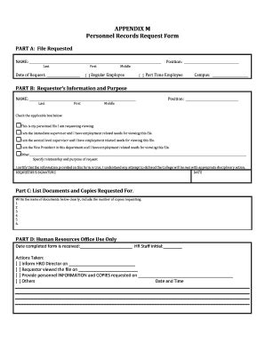 Personal Record Request .